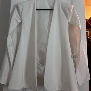 White cover up blazer